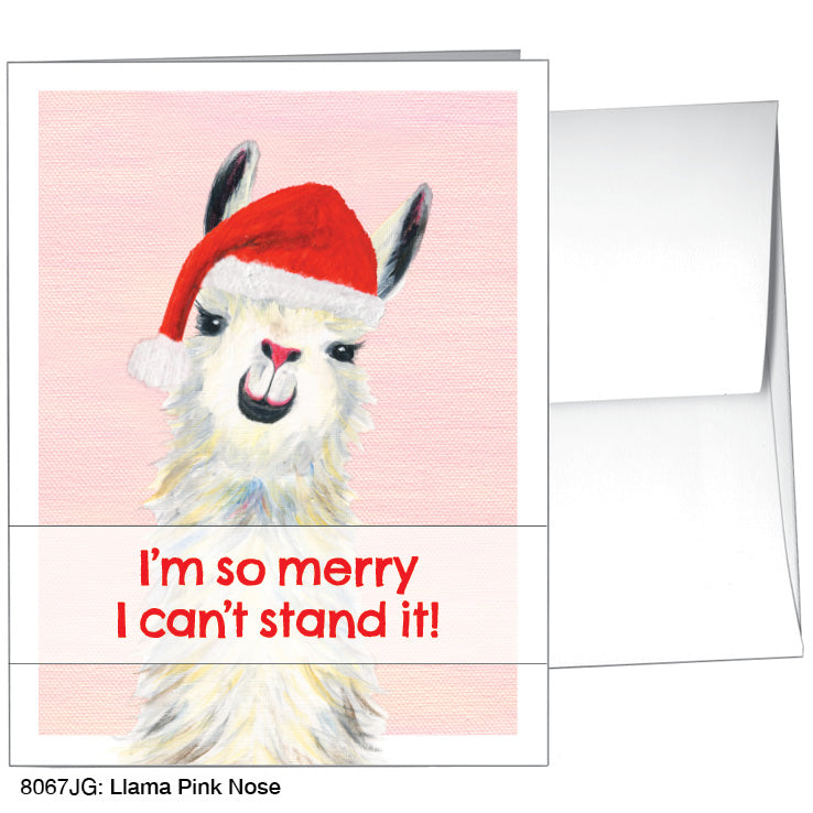 Llama Pink Nose, Greeting Card (8067JG), A2 Card, www.printedcanvas.com