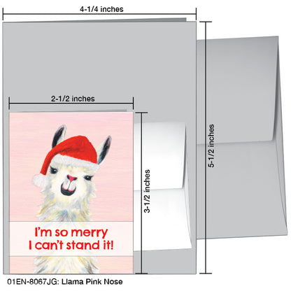 Llama Pink Nose, Greeting Card (8067JG), Enclosure, printedcanvas.com