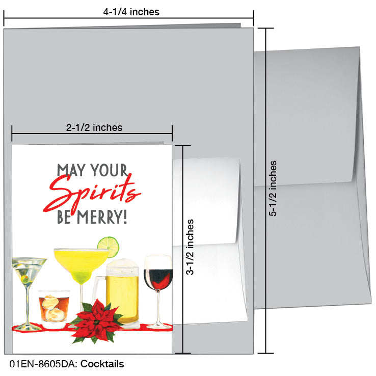 Cocktails, Greeting Card (8605DA), Enclosure, www.printedcanvas.com