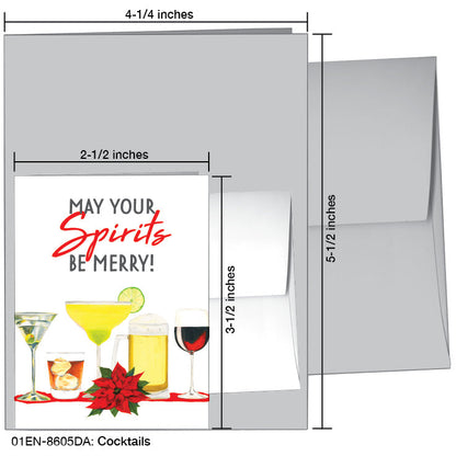 Cocktails, Greeting Card (8605DA), Enclosure, www.printedcanvas.com