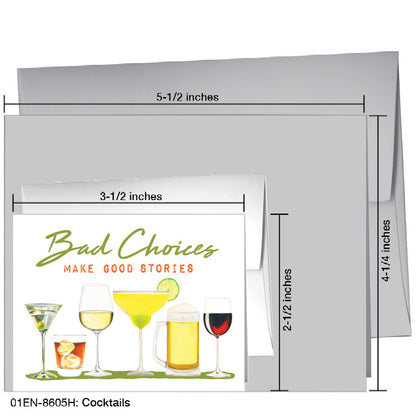 Cocktails, Greeting Card (8605H), Enclosure Card, printedcanvas.com