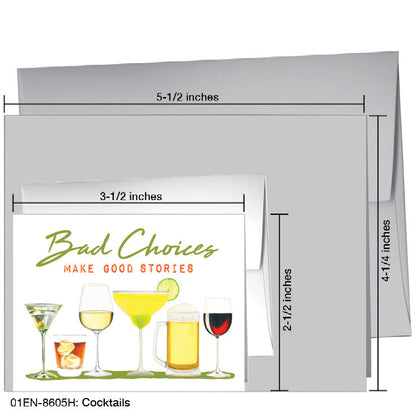 Cocktails, Greeting Card (8605H), Enclosure, www.printedcanvas.com