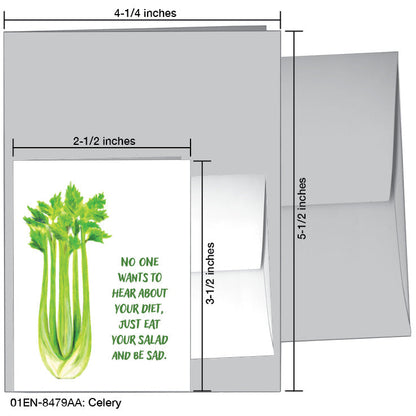 Celery, Greeting Card (8479AA), Enclosure Card, www.printedcanvas.com