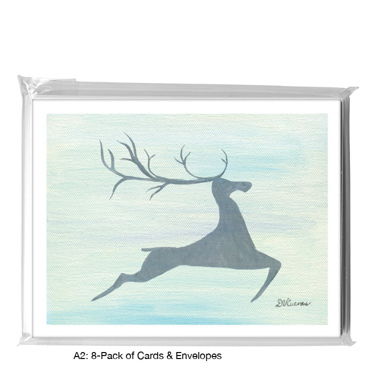 Mighty Reindeer, Greeting Card (8724A), A2 8-Pack, printedcanvas.com