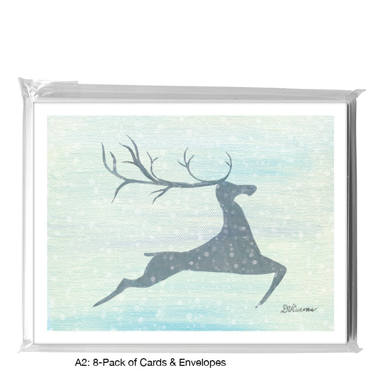 Mighty Reindeer, Greeting Card (8724B), A2 8-Pack, printedcanvas.com