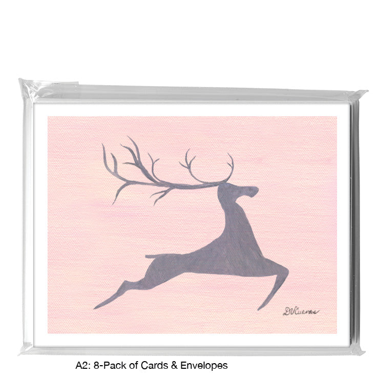 Mighty Reindeer, Greeting Card (8724D), A2 8-Pack, printedcanvas.com