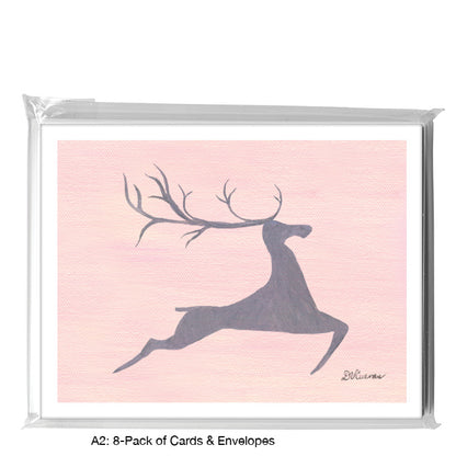 Mighty Reindeer, Greeting Card (8724D), A2 8-Pack, printedcanvas.com