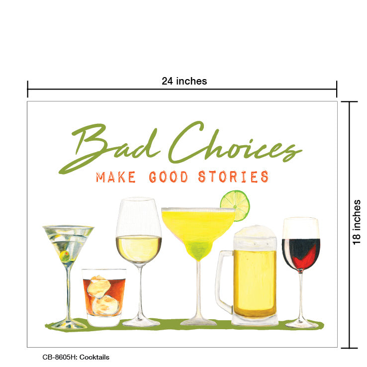 Cocktails, Card Board (8605H), 18'x24 PosterBoard at www.printedcanvas.com