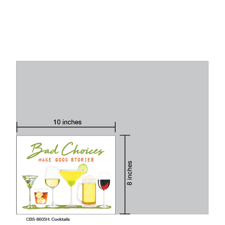 Cocktails, Card Board (8605H), 8x10 Poster Board, www.printedcanvas.com