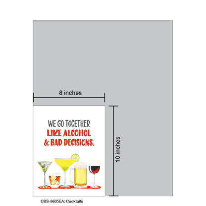 Cocktails, Card Board (8605EA), Card Board: 8x10, printedcanvas.com