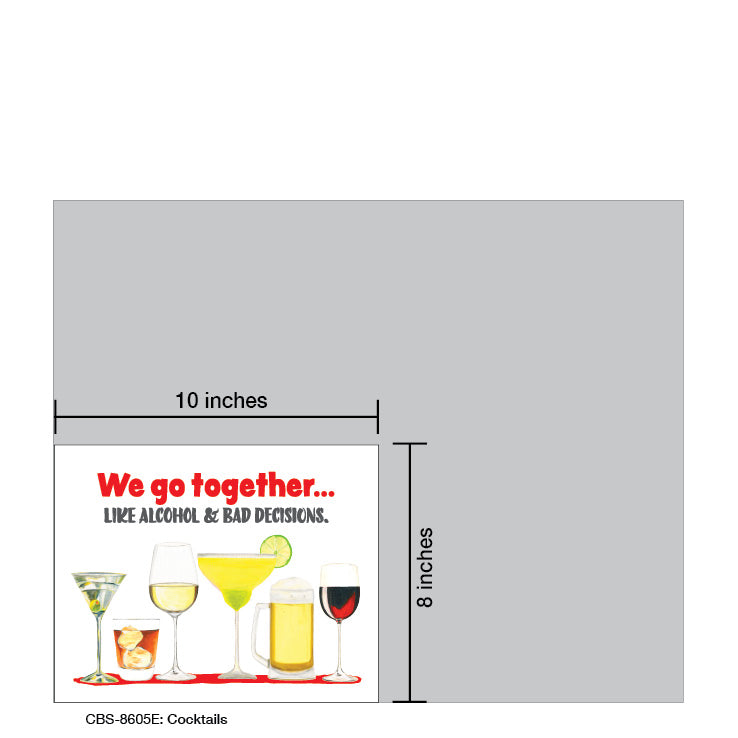 Cocktails, Card Board (8605E), 8x10 Poster Board, www.printedcanvas.com