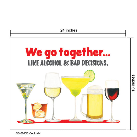 Cocktails, Card Board (8605E), 18'x24 PosterBoard at www.printedcanvas.com
