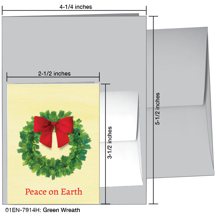 Green Wreath, Greeting Card (7914H), Enclosure, printedcanvas.com