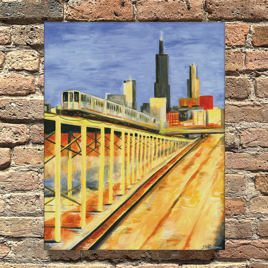 Blue Line, Chicago, Original - Printed Canvas