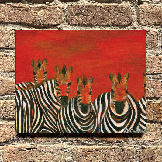 Stripes in Red, Original - Printed Canvas