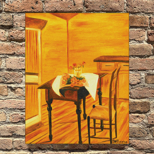 Table of Roses, Original - Printed Canvas