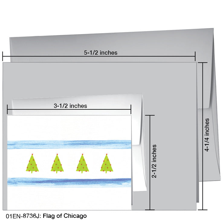 Flag of Chicago, Greeting Card (8736J), Enclosure Card, www.printedcanvas.com