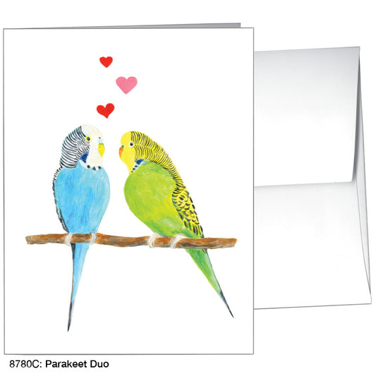 Parakeet Duo, Greeting Card (8780C), A2, printedcanvas.com