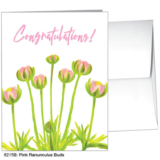 Pink Ranunculus Buds, Greeting Card (8215B), A2, printedcanvas.com