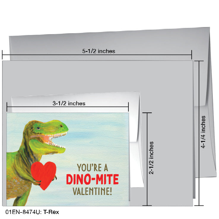 T-Rex, Greeting Card (8474U), Enclosure, printedcanvas.com