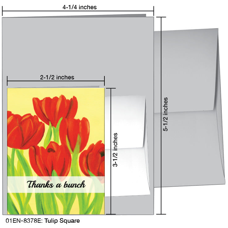 Tulip Square, Greeting Card (8378E), Enclosure Card, www.printedcanvas.com