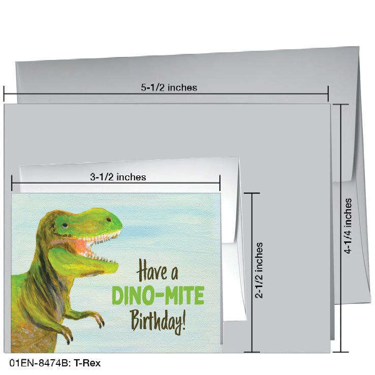 T-Rex, Greeting Card (8474B), Enclosure, printedcanvas.com