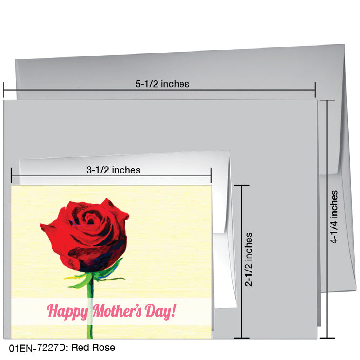 Red Rose, Greeting Card (7227D), Enclosure Card, www.printedcanvas.com
