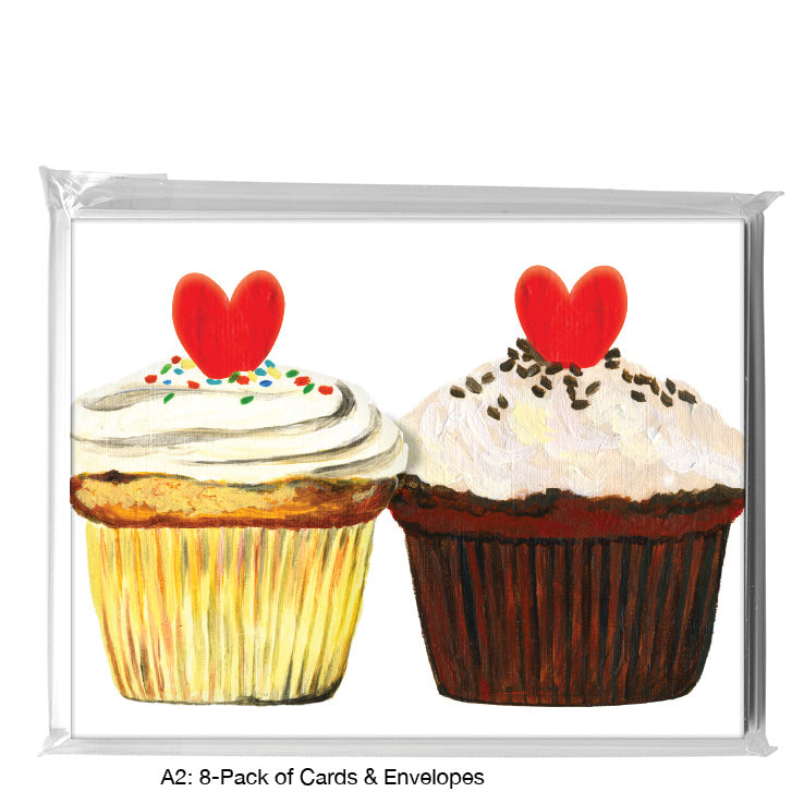 Cupcake Duo, Greeting Card (7909C), A2 8-Pack, printedcanvas.com