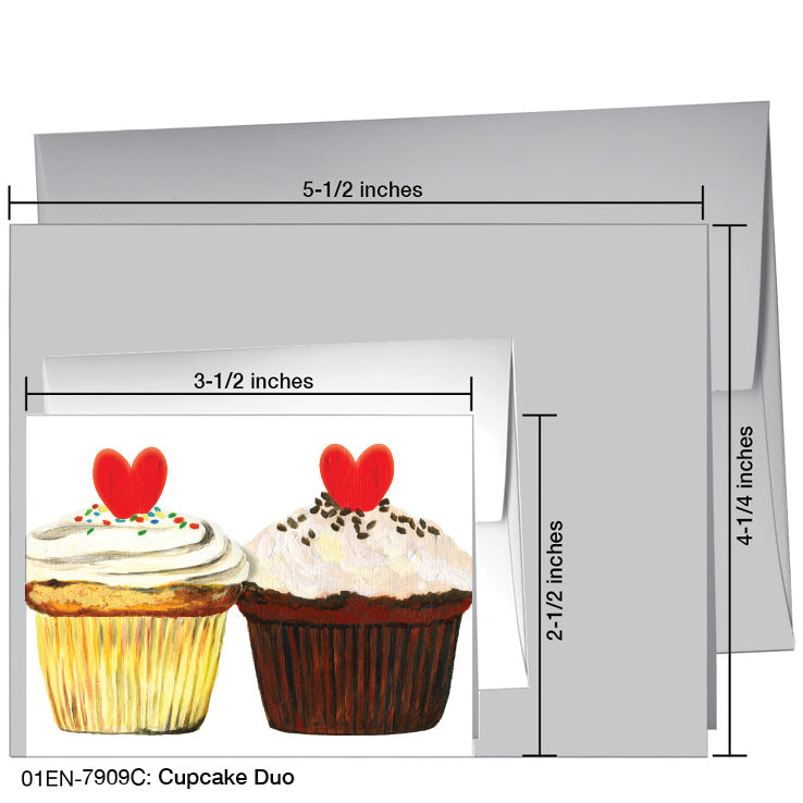 Cupcake Duo, Greeting Card (7909C), Enclosure, printedcanvas.com