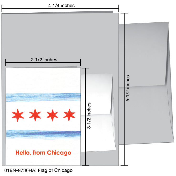 Flag of Chicago, Greeting Card (8736HA), Enclosure, printedcanvas.com