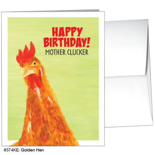 Golden Hen, Greeting Card (8374KE), A2, printedcanvas.com