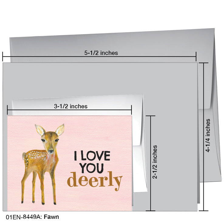 Fawn, Greeting Card (8449C), Enclosure, printedcanvas.com