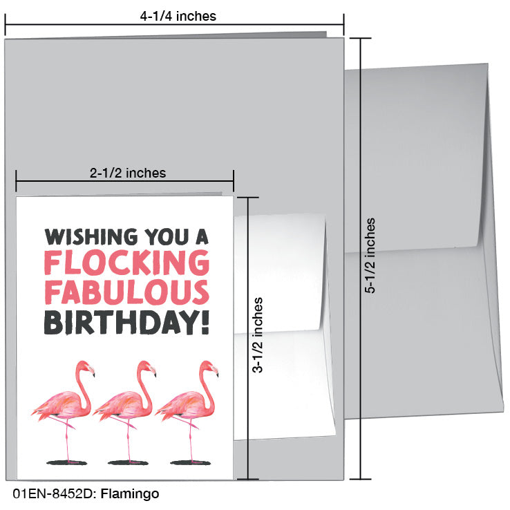 Flamingo, Greeting Card (8452D), Enclosure, printedcanvas.com