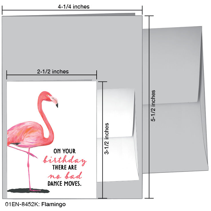 Flamingo, Greeting Card (8452K), Enclosure, printedcanvas.com