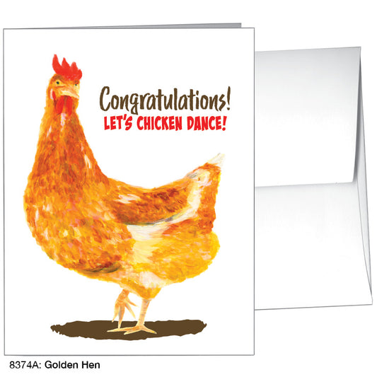 Golden Hen, Greeting Card (8374A), A2, printedcanvas.com