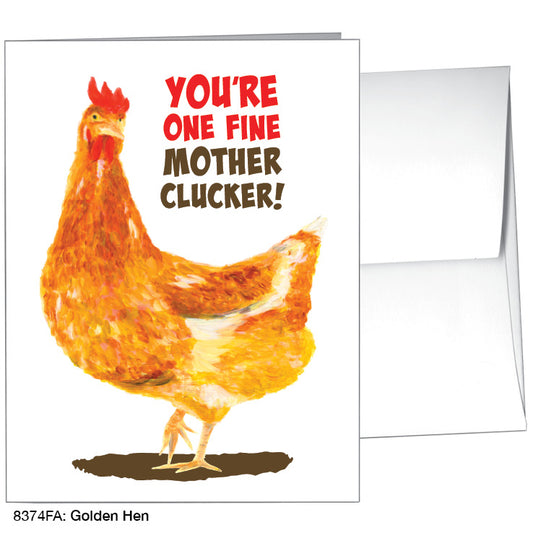 Golden Hen, Greeting Card (8374EA), A2, printedcanvas.com
