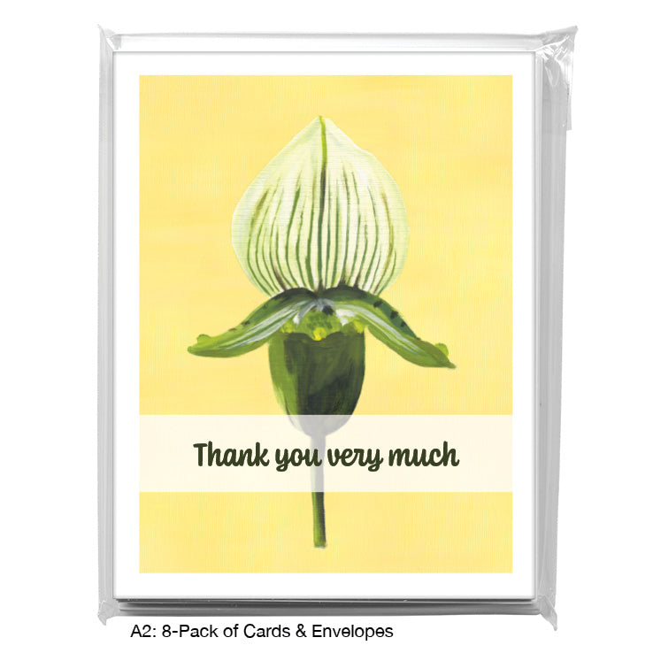 Paphiopedilum, Greeting Card (7390H), 8-Pack, www.printedcanvas.com