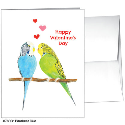 Parakeet Duo, Greeting Card (8780D), A2 Card, www.printedcanvas.com