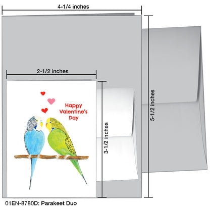 Parakeet Duo, Greeting Card (8780D), Enclosure, www.printedcanvas.com