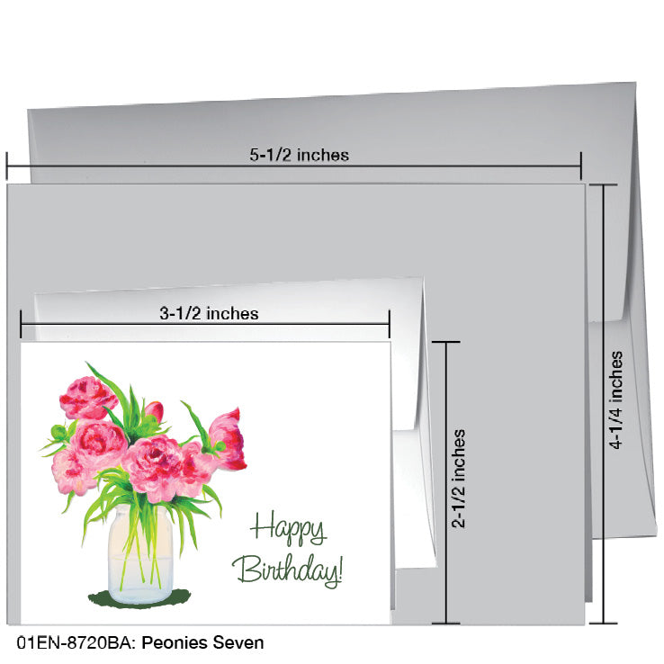 Peonies Seven, Greeting Card (8720BA), Enclosure, www.printedcanvas.com