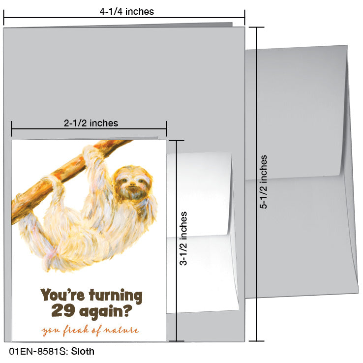 Sloth, Greeting Card (8581S), Enclosure, printedcanvas.com