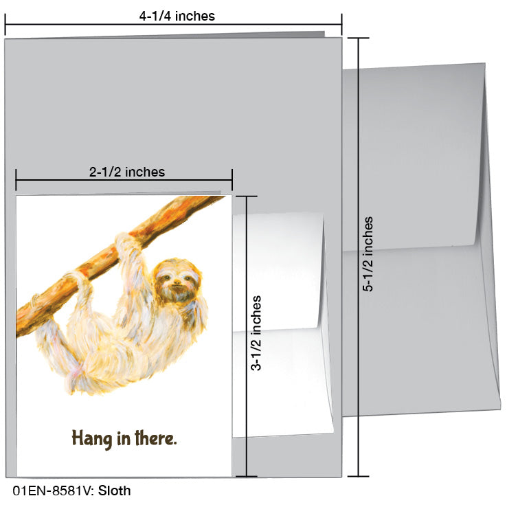 Sloth, Greeting Card (8581V), Enclosure, printedcanvas.com