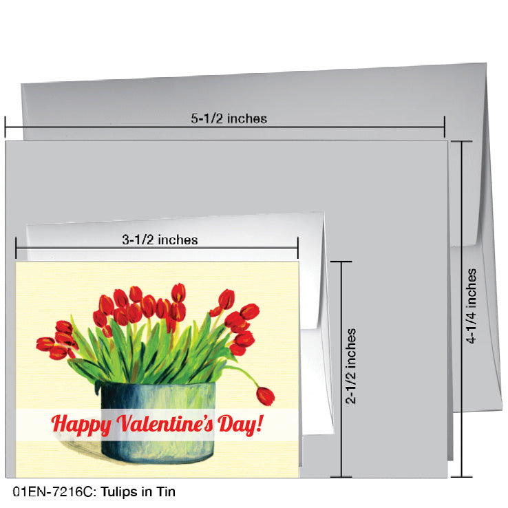 Tulips In Tin, Greeting Card (7216C), Enclosure, printedcanvas.com