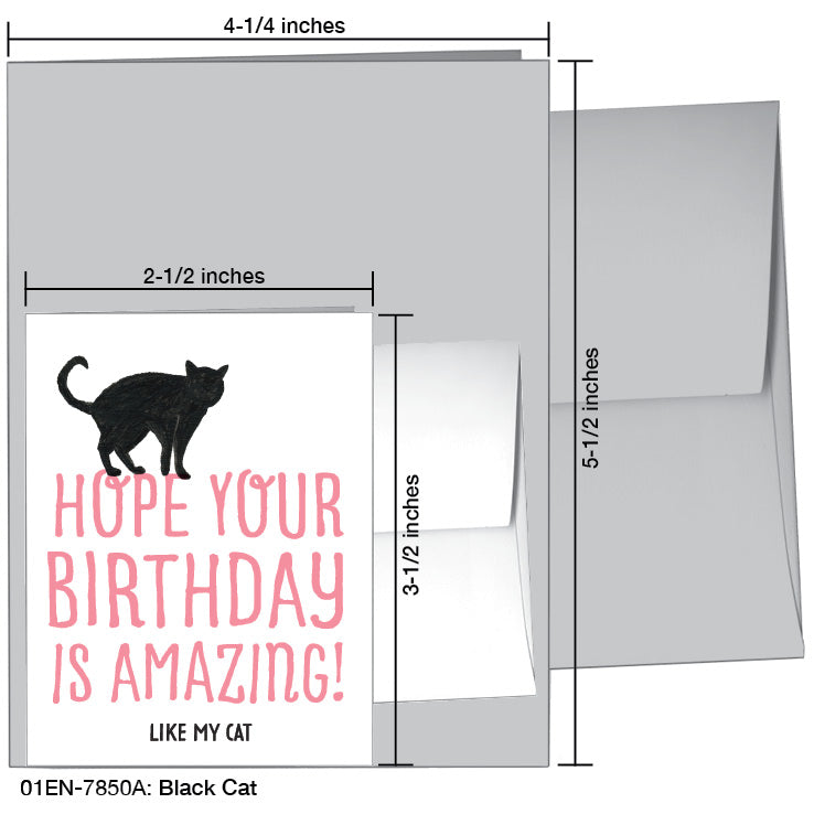 Black Cat, Greeting Card (7850A), Enclosure Card, printedcanvas.com