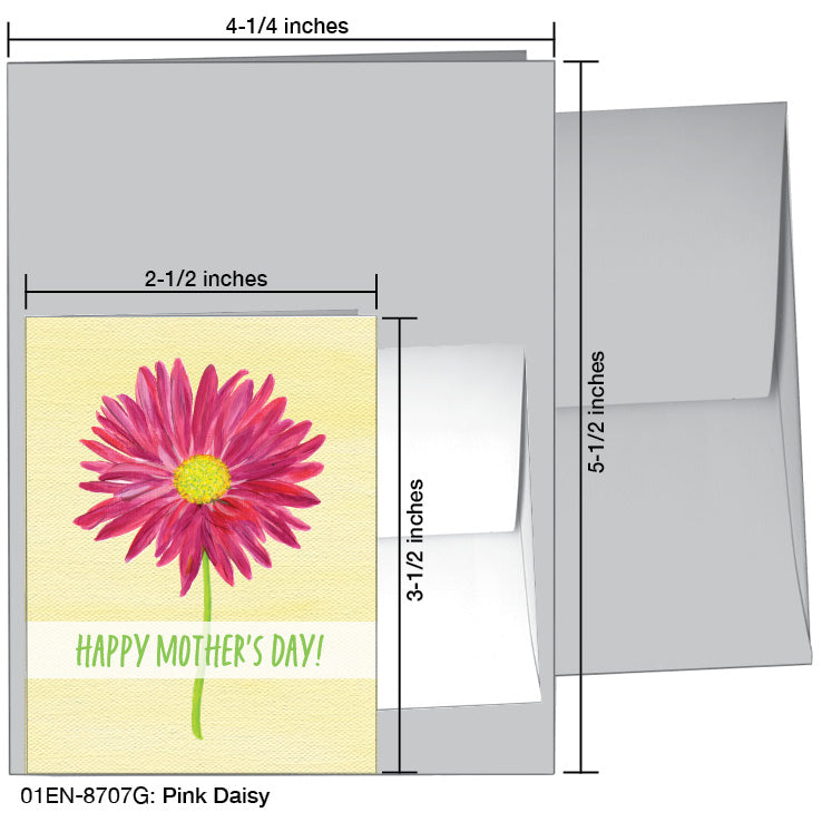 Pink Daisy, Greeting Card (8707G), Enclosure Card, www.printedcanvas.com