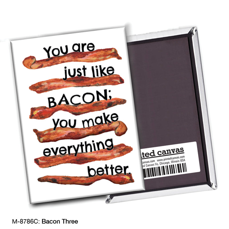 Bacon Three, Magnet (M-8786C), Front, printedcanvas.com