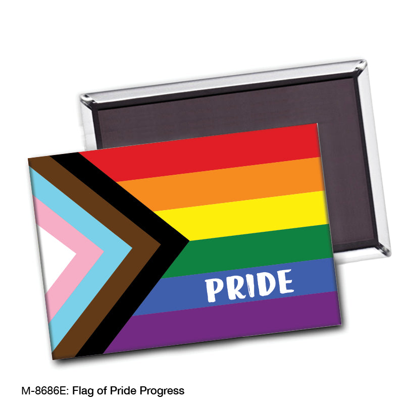 Flag of Pride Progress, Magnet (M-8686E), Front, printedcanvas.com
