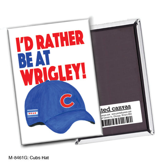 Cubs Hat, Chicago, Magnet (M-8461G), Front, printedcanvas.com