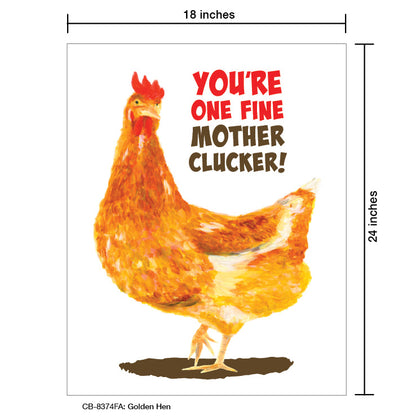 Golden Hen, Card Board (8374FA), 18'x24 PosterBoard at www.printedcanvas.com
