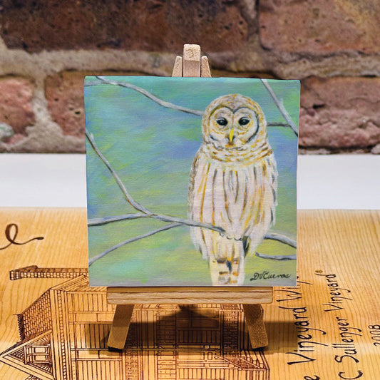Barred Owl, Mini Artwork (MA-7701) - Printed Canvas